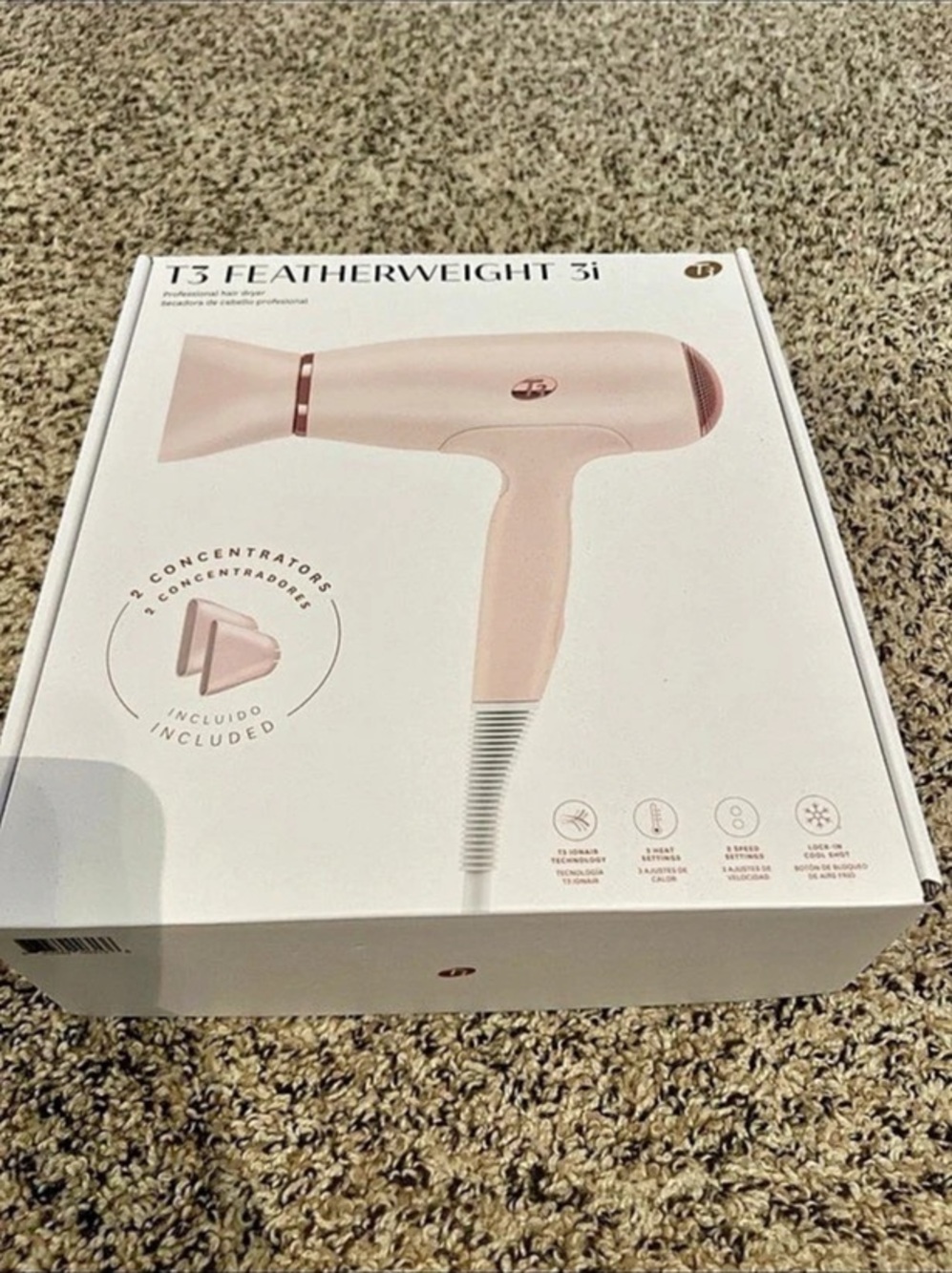 T3 Featherweight 3i Pink Hair Dryer Like New